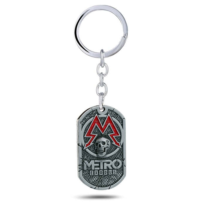 PC Game Metro Exodus 2033 Necklace Dog Tag Pendant Leather Metal Chain Men Necklaces Charm Gifts for Kids Games Jewelry