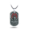 PC Game Metro Exodus 2033 Necklace Dog Tag Pendant Leather Metal Chain Men Necklaces Charm Gifts for Kids Games Jewelry