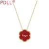 PDLL Jewelry  SWA 1:1 Charm Simple Red Flower Clover Pendant Necklace Year Gift Gift for Girlfriend