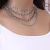 PHYANIC Layered Punk Chain Necklace Pendant Necklace Women Choker Metal Chains Goth Jewelry Grunge Aesthetic Accessories