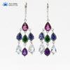 Natural Gemstone A Variety Of Pear Shaped Crystal 925 Sterling Silver Earring