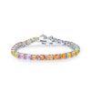 Nature Colored Gemstone Sterling Silver Luxury Engagement Party Bracelet for Woman Gift