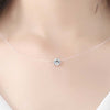 POPACC Popular Zircon Pendant Necklace Translucent Clavicle Chain Jewelry Gift For Women