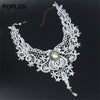 Vintage Black&White Lace Choker Necklace Charm Ribbon Wedding Bijou Collar Jewelry Hollow Velvet Short Chain Jewellery