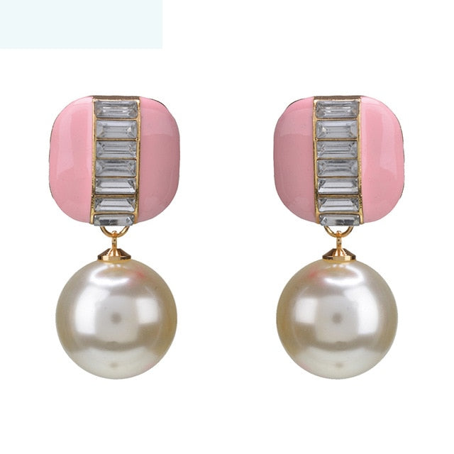 PPG&PGG 2020 Imitation Pearl 6 Colors Drop Earrings Za Brand Crystal Earring Jewelry For Women Aliexpress Hot Sale