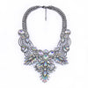 PPG&PGG 2020 New Lady Charm Maxi Jewelry AB Crystal Flower Double Chain Rhinestone Bib Statement Necklaces Women Party Jewelry
