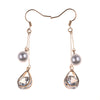 PPG&PGG Elegant Water drop Pattern Earrings Crystal Dangle Simulated Pearl Earring for Women Fashion Statement Jewelry