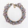 PPG&PGG Fashion Jewelry Women Luxury Rhinestone Collar Purple Crystal Bib Choker Statement Necklaces Pendants