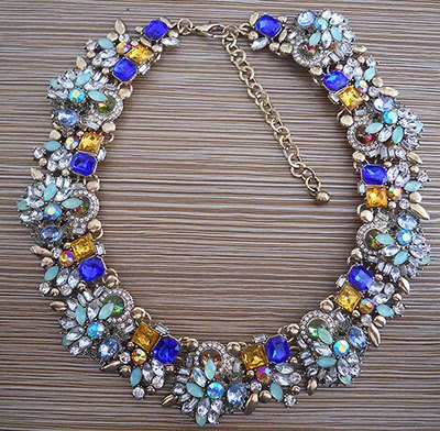 PPG&PGG Luxury Brand Bijoux Rhinestone Choker Collar Maxi Necklace Full Crystal Chocker Statement Jewelry For Women