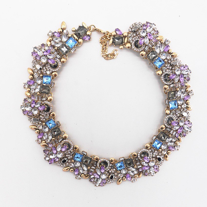 PPG&PGG Luxury Brand Bijoux Rhinestone Choker Collar Maxi Necklace Full Crystal Chocker Statement Jewelry For Women