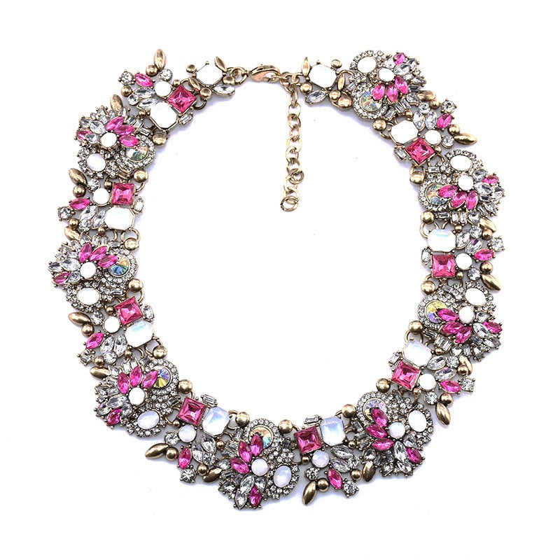 PPG&PGG Luxury Brand Bijoux Rhinestone Choker Collar Maxi Necklace Full Crystal Chocker Statement Jewelry For Women