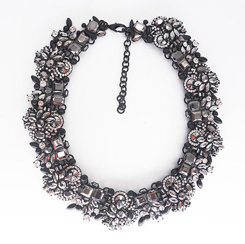 PPG&PGG Luxury Brand Bijoux Rhinestone Choker Collar Maxi Necklace Full Crystal Chocker Statement Jewelry For Women
