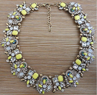 PPG&PGG Luxury Brand Bijoux Rhinestone Choker Collar Maxi Necklace Full Crystal Chocker Statement Jewelry For Women