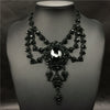 PPG&PGG New Women Fashion Accessories Luxury Black Rhinestone Long Chain Pendants Crystal Bib Chokers Necklace