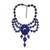 PPG&PGG New Women Fashion Accessories Luxury Black Rhinestone Long Chain Pendants Crystal Bib Chokers Necklace