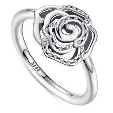 PR Women 925 Sterling Silver Rings Jewelry Flower Crown Style with Ring fashion silver jewelry