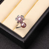 PUNK Bohemia Pearl Ring Flower Double Pearl Ring Trendy Natural Pearl Adjustable Charms Women's Flower Jewelry Wedding Gift