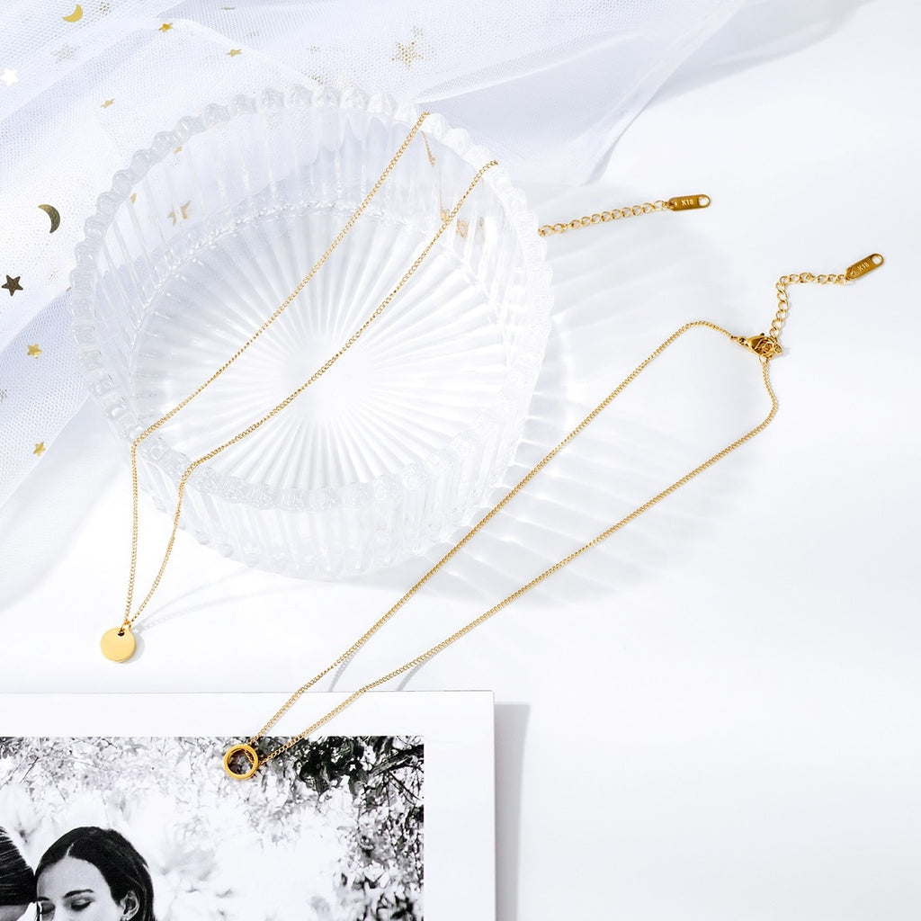 Pack of 2 Beautiful Girls Child Women Chokers Necklaces & Pendant Gold Color Stainless Steel jewelry