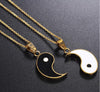 Paired Pendants Necklace For Couples BFF Tai Chi Yin Yang  Leather Chain White Black Friendship Couples Necklaces Jewelry