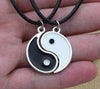 Paired Pendants Necklace For Couples BFF Tai Chi Yin Yang  Leather Chain White Black Friendship Couples Necklaces Jewelry