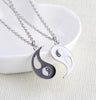 Paired Pendants Necklace For Couples BFF Tai Chi Yin Yang  Leather Chain White Black Friendship Couples Necklaces Jewelry