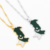 Pakistan Map & Flag Pendant Necklaces Gold Silver Plated Water Wave Chain Metal Necklace Choker Pakistani Ethnic Jewelry