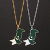Pakistan Map & Flag Pendant Necklaces Gold Silver Plated Water Wave Chain Metal Necklace Choker Pakistani Ethnic Jewelry