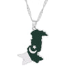 Pakistan Map & Flag Pendant Necklaces Gold Silver Plated Water Wave Chain Metal Necklace Choker Pakistani Ethnic Jewelry