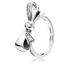 Pan 100% 925 Sterling Silver Enchanted Crown Ring Charm DIY Original Brilliant Bow Ring Designing Gifts For Women