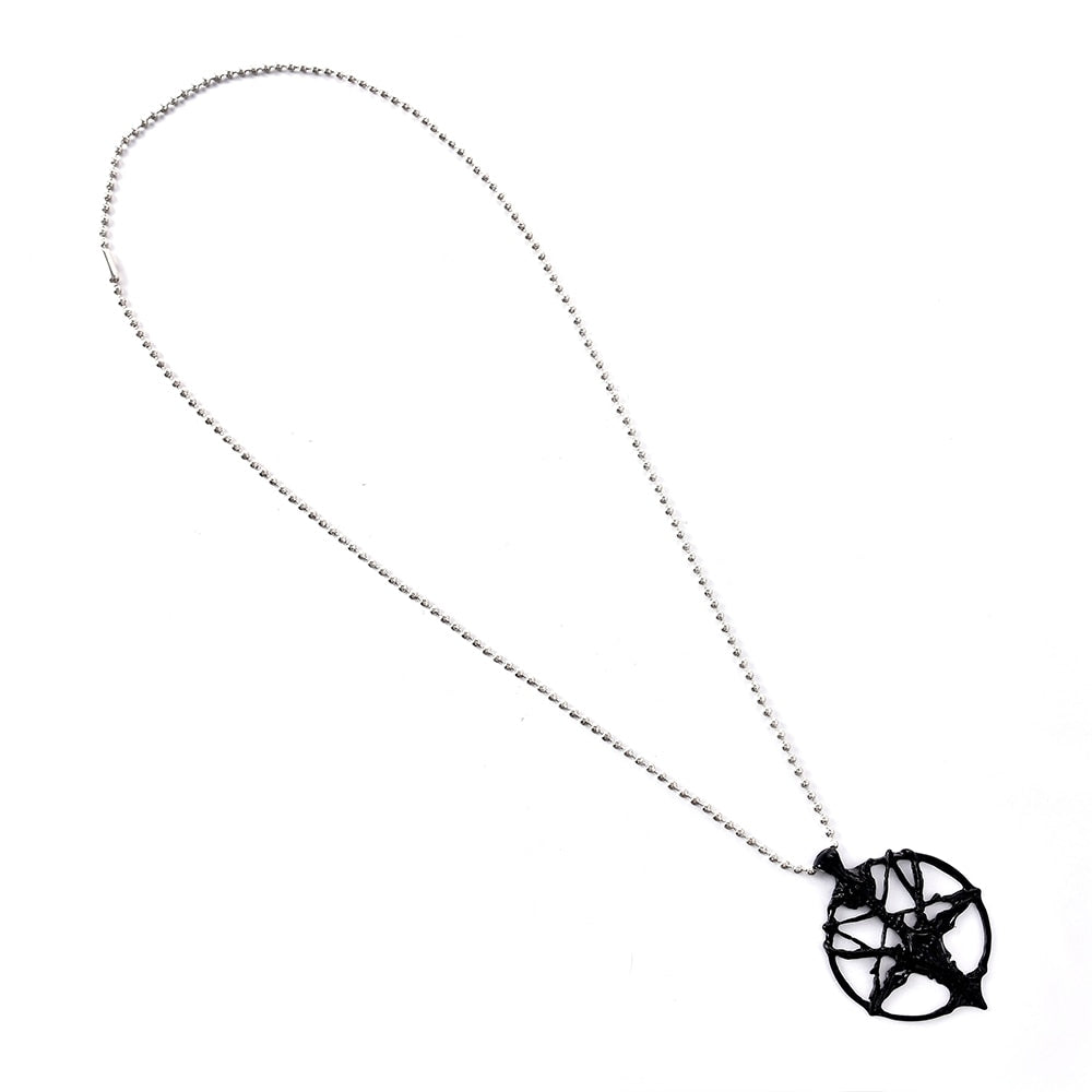 Pan God Skull Necklace  Vintage Women Men Pentagram Goat Head Pendant Chain Unisex Luck Alloy Retro Necklace Jewelry