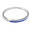 Princess Blue Enamel Radiant Hearts Bangle With CZ DIY Bracelets for Women Fashion jewelry Heart bangle & Bracelets