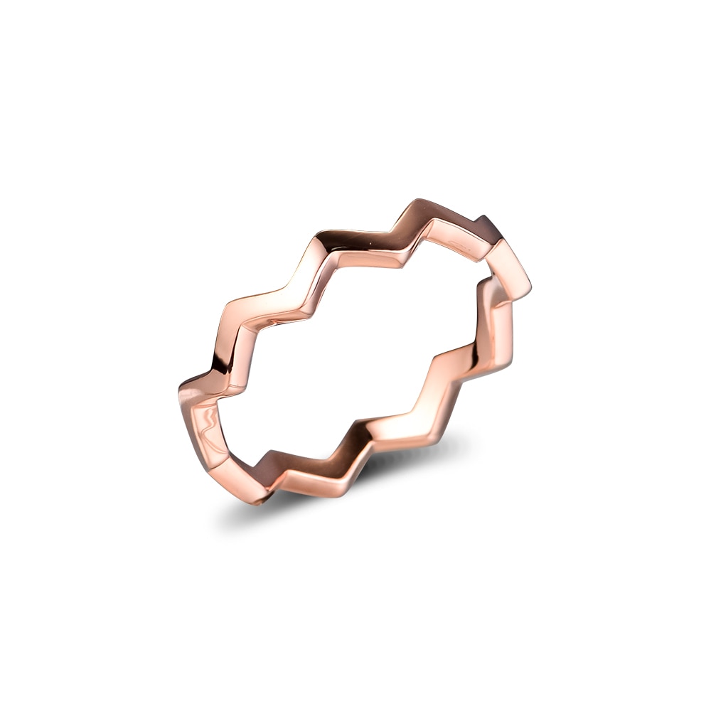 Rose Gold Timeless Zigzag Ring Rose Gold Rings DIY Fashion European Jewelry For Women Gift Rings Wholesale