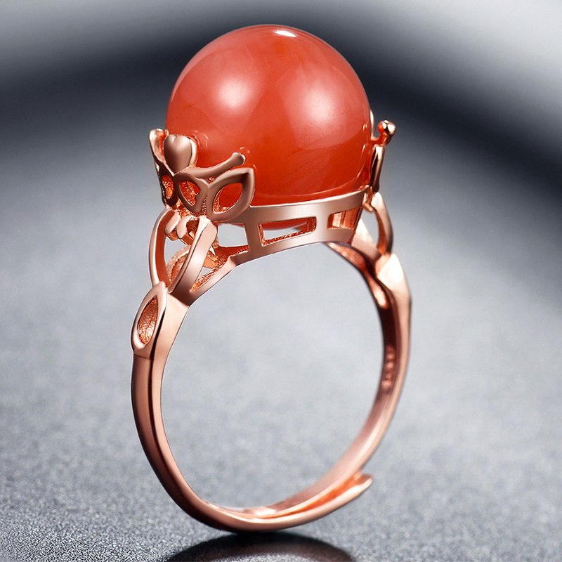 Transferring Ring for Women Jewelry Making 925 sterling silver jewelry Elegant Southern red agate Ring Fashion Jewelry