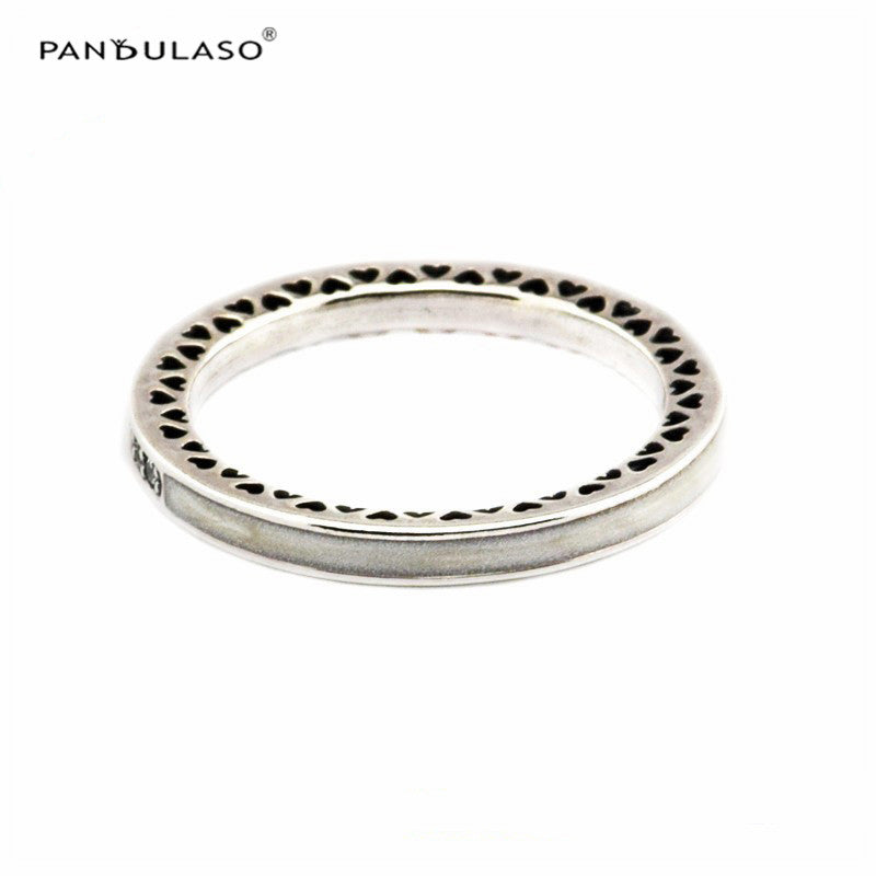 White Radiant Hearts Ring Women DIY Making 925 sterling silver jewelry Valentine's D Gift European Fashion Ring