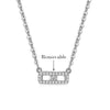 Paper Clip Shaped Pendant Necklace For Women Unique Hollow Out Zircon Pin 3 Color Collarbone Chain Gift Jewelry KBN260