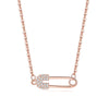 Paper Clip Shaped Pendant Necklace For Women Unique Hollow Out Zircon Pin 3 Color Collarbone Chain Gift Jewelry KBN260