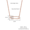 Paper Clip Shaped Pendant Necklace For Women Unique Hollow Out Zircon Pin 3 Color Collarbone Chain Gift Jewelry KBN260
