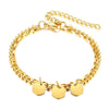 Paperclip Chain Bracelet Gold Color Stainless Steel Rectangle Link Cable Dainty Women Girls Layering Jewelry