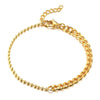 Paperclip Chain Bracelet Gold Color Stainless Steel Rectangle Link Cable Dainty Women Girls Layering Jewelry