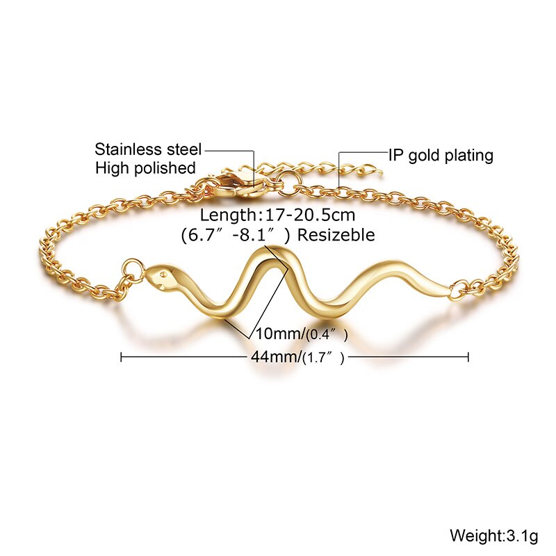 Paperclip Chain Bracelet Gold Color Stainless Steel Rectangle Link Cable Dainty Women Girls Layering Jewelry