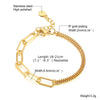 Paperclip Chain Bracelet Gold Color Stainless Steel Rectangle Link Cable Dainty Women Girls Layering Jewelry