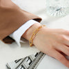 Paperclip Chain Bracelet Gold Color Stainless Steel Rectangle Link Cable Dainty Women Girls Layering Jewelry