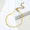 Paperclip Chain Bracelet Gold Color Stainless Steel Rectangle Link Cable Dainty Women Girls Layering Jewelry