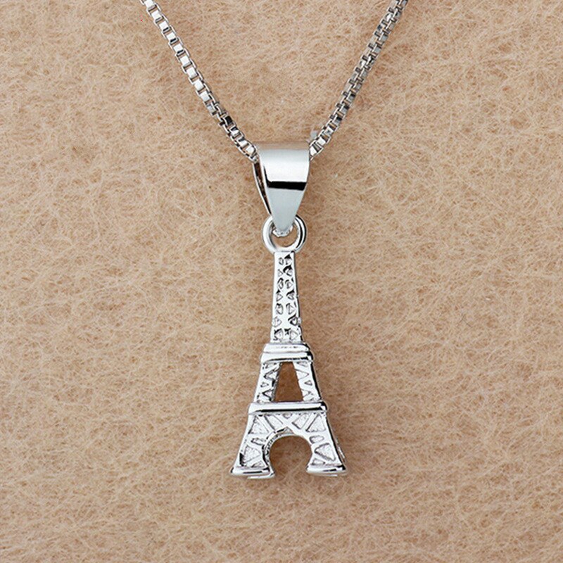 Paris Iron Eiffel Tower Pendant Necklace for Women Girl Female Ladies Femme Birthday Gift Present Neck Accessories