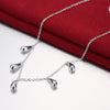 Party wedding designer jewelry sets 925 Sterling Silver fine water drop rings necklace for woman classic Christmas gifts