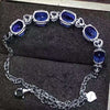 Pass Processed, Sapphire Bracelet, high purity.Symb of love and honesty.The main stone is 5A sapphire.Gem size 7*9mm,925 s