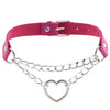 Pastel Goth Choker Heart Collar For Girl Cosplay Harajuku Necklace Neck Strap Chocker Kawaii Pink  Aesthetic Accessories