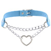 Pastel Goth Choker Heart Collar For Girl Cosplay Harajuku Necklace Neck Strap Chocker Kawaii Pink  Aesthetic Accessories