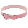 Pastel Goth Pink PU Leather Choker Necklaces Women Heart Pendant Metal Rivet Charm Collar Handmade Neck Strap Punk Rock Jewelry