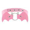 Pastel Goth Pink PU Leather Choker Necklaces Women Heart Pendant Metal Rivet Charm Collar Handmade Neck Strap Punk Rock Jewelry